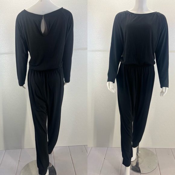 NWT Casual Long Sleeve Jumpsuit Crewneck One Off Shoulder Elastic Waist  SIZE XL - Picture 13 of 17
